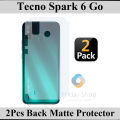 2Pcs Tecno Spark 6 Go Back Matte Protector Soft Skin Sheet Soft Film Protector For Tecno Spark 6 Go. 
