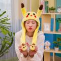 Cute Bunny Plush Hat Funny Playtoy Ear Up Down Rabbit Gift Toy for Kids Girls Girlfriend. 