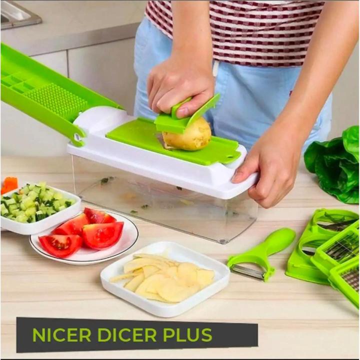 Genius Nicer Dicer Plus Set 12 in 1 Vegetable Cutter Fruit Slicer Best Quality