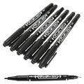 5Pcs Fine Dual Heads Marking Pen Marker Waterproofink Thin Nib Black Liner Art Pen Drawing Stationery Office Supplies Marker. 