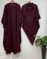 Elegant Khimar Abaya with 2-Layer Hijab. 