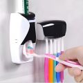 Automatic Toothpaste Dispenser with Toothbrush Holder – Wall Mounted Bathroom Organizer for Family, Hands-Free Squeezer. 