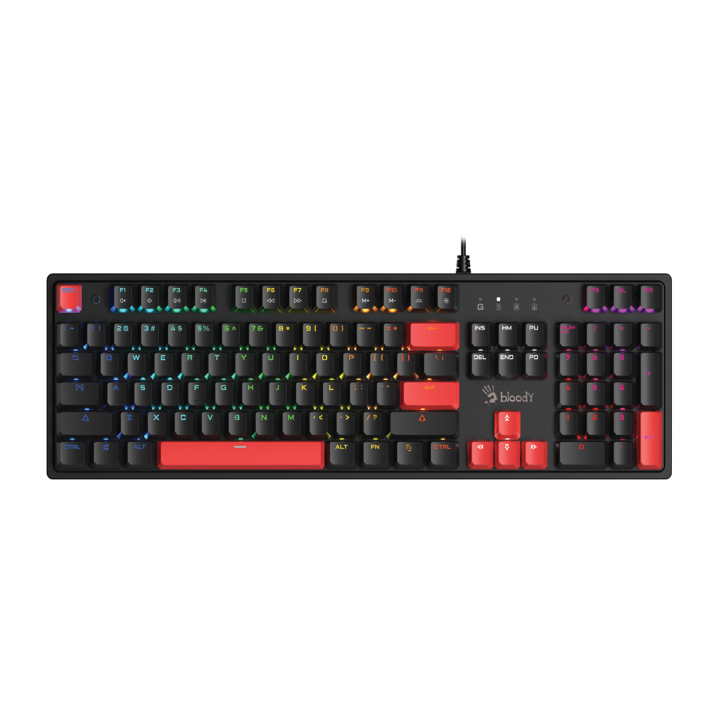 Bloody S520N Mechanical Switch RGB Gaming Keyboard - BLMS Red Plus Switch - Hot-Swappable - 10 Preset RGB Effects - 1000Hz Report Rate - Double-Shot Injection Keycaps