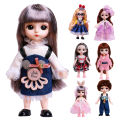 6 inches Doll Toy Exquisite Easy to Care Comfortable Touch 1/8 Big Eyes Doll for Entertainment. 
