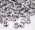 Pack of 50/100pcs, Mix Sign loose Spacer Black Acrylic Beads For DIY Craft Making. 