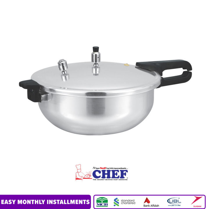 CHEF Pressure Cooker Karahi Aluminium 2 In 1 [11 Liter]