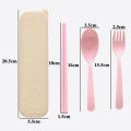 Food Fork Spoon Set Portable Eco-friendly Cutlery Set with Box Ideal for Students Office Workers in Southeast Asia. 