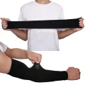 2 Pairs of Arm Sleeves For Men and Women in Black Free Size Fits Thin Legs and Arms. 