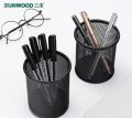 Black pcs Round Mesh Metal Pen Pencil Tool Holder, Table Desk Organizer for Home and Office. Round pen holder SW1202. 