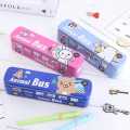 Beautiful Cute Characters Geometry Box Cartoon Themed Stationery Pouches For Kids. 