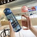 780ml Summer Transparent Water Bottle for Drinking Leak-proof Anti-Drop One-button Unlocking For Kitchen Tools. 