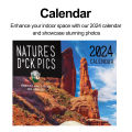 2024 Wall Calendar 2024 Nature's Cock Shots Calendar Monthly Planner with Extra Writing Space Thickened Paper Hangable Design Funny Calendars for Southeast Asian Buyers to December 2024 Calendar. 