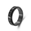 5.8mm Stainless Steel Ring Gold Black Ancient Silver Hollow Out Lun Rune Viking Text Rotatable Stainless Steel Ring finger rings. 
