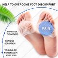 1Pair Comfortable Practical Durable Forefoot Cushion Metatarsal Pad Pain Relief Silicone Gel Half Heel Bunion Protector Fore foot Pads Cushions Ball of Foot Cushions Soft Sole Soft Gel Ball Silicon Insole Reusable and Breathable Gel Pads for Women or Men. 