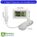 FY-12 Embedded Temperature And Humidity Sensor with wire Mini LCD Digital Hygrometer Indoor Temperature Gauge Humidity Meter Tape Probe by Electrica. 