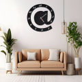 Sign Symbol with Numbers Wood Wall Clock | Laser Cut Craft For Home Office Wall Decor | Made of Imported Wood, | 16 by 16 Perfect Size | Clock for Rooms | With Intricate Carvings and Designs | Beautiful and Elegant Wooden Wall Clock.. 