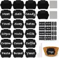 Pack of 06 Clip Sticker with 2 Chalks Label Holders for Pantry, PVC Basket Labels Clip, Removable Clips Labels, Shelf Label Holder, Label Holder for Storage Baskets (Black). 