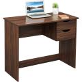 Brown Computer Desk Writing Study Table with 2 Side Drawers Classic Home Office Laptop Desk Brown Wood Notebook Table (36x18x30 Inches). 