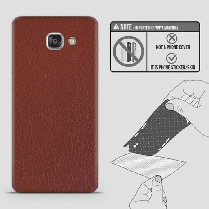 Samsung A7 2016 (A710) Skin - SkinLee HQ Vinyl Skin Wrap (Not Cover) - Brown Classic Leather Material - SKINLEE-206-2-21-38