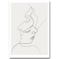 One Line Drawing Face Sketches Quibe Minimalism Art Canvas Poster Abstract Print#21*30cm. 