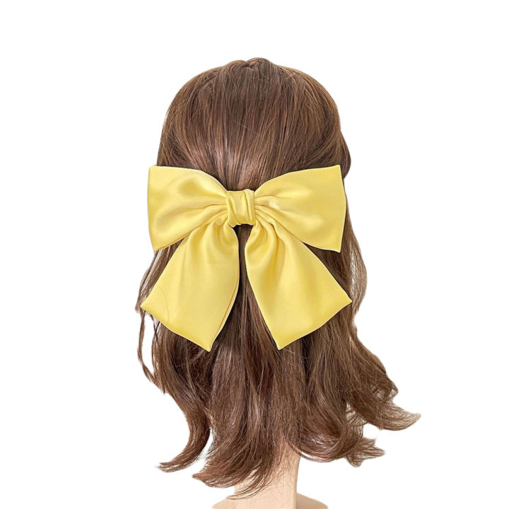 Big bow clip for women soft silk big bow  hair accessories 2024-2025