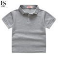 Elegantstunning Boys Lapel Short Sleeves T-shirt Simple Solid Color Tops Summer Cotton Breathable Shirt For 1-10 Years Old Kids. 