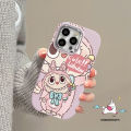 Trendy Cute Pop Mart Labubu Case For Redmi 10C 13C 9T 12 9C 12C 9 10A 9A Note 12 9 10 11s 13 11 10s Pro Max Poco X3 Nfc M3 M6 X6 Pro Mi 11 12 Cartoon Couple Luxury Metal Lens Cover. 