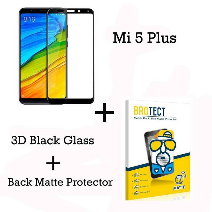 Xiomi Redmi 5 Plus Black 9D5D6D10D11D21D Tempered Glass Screen Protector Full Glue Edge To Edge + Back Matte Protector Soft Skin Sheet Soft Film Protection For Xiomi Redmi 5 Plus