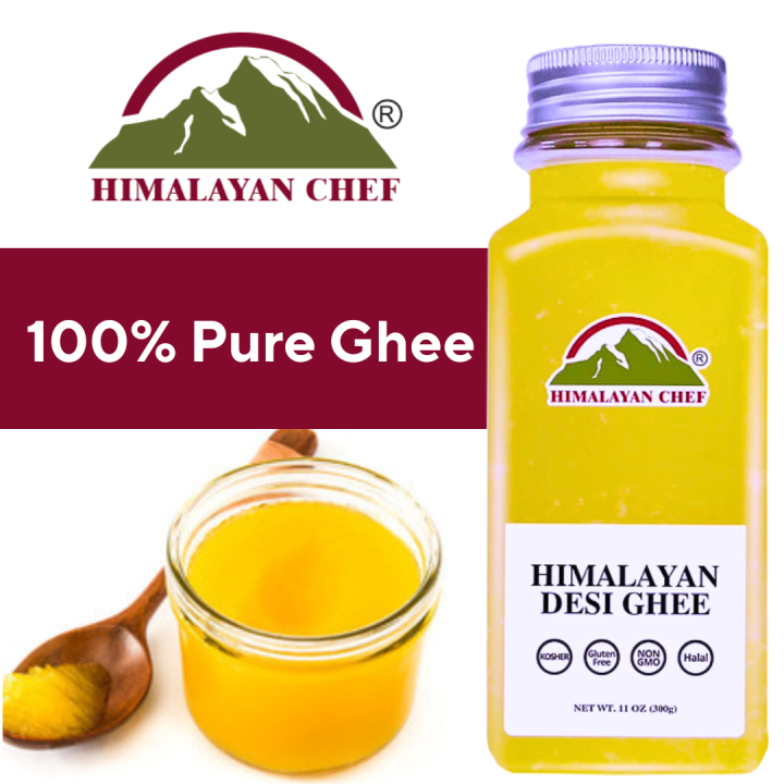Summer Special – Premium 100% Pure Himalayan Chef Desi Ghee 300g – Authentic Cow Ghee for Cooking, Paratha & Roti – Secure Plastic Jar Pack