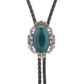 Bolo tie Western Cowboy Opal Rodeo Leather Necktie. 