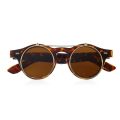 New Classic Steampunk Goth Glasses Goggles Round Flip Up Sunglasses Retro Vintage Fashion Accessories Trend Round Eyeglass. 