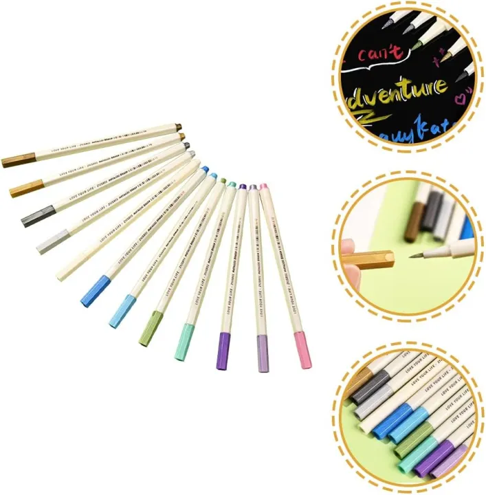 Metallic%20Soft%20Brush%2012%20Color%20Marker%20Pen%20Set%20for%20Drawing%20Lettering%20Calligraphy%20Painting%20Stationery%20School%20DIY%20Art%20Supplies%20-%20Image%202