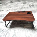 Wooden Gaming Laptop stand For Bed Foldable Stand Ergonomic Portable Drawing Notebook Reading Food Breakfast Serving With Inbuild Tablet And Cup Holder Slots Couch Black Brown light brown. 