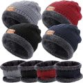Knitted Hat Scarf Caps Neck Warmer Winter Hats For Men Women Skullies Beanies Warm Fleece Cap   Neck And Cap For Winter Season Hat Men Winter Thickening Heattech Neck Protection Scarf Woolen Cap Winter Velvet Cold Protection Windproof Cycling Toque Women. 