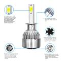 C6 H4 LED Car Headlight LED 36W 3800LM TOTAL 7600LM PAIR ,  2PCS C6 Original LED Headlight COB Car Bulbs Auto Headlamp Fog Lamp H4. 