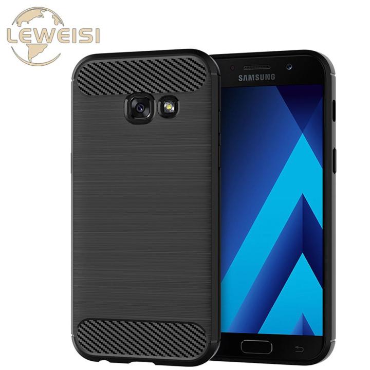Leweisi Carbon Fiber Bumper Phone Case For Samsung Galaxy A5 2017 Back Cover Coque Shockproof Protective