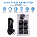 6 Key 1 Knob Copy Paste Button Wired RGB Mechanical Keyboard for Gamers/Designers/Video Editor. 