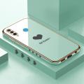Luxury 6D Plating Soft Casing Silicone Square Frame Phone Case For Huawei P30 Lite Case Shiny Bling Back Cover Lover Heart Square Edge Pattern Design Soft Case + Free Lanyard. 
