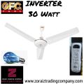 GFC Fans Ceiling 56’’ AC 30 Watts Inverter Deluxe Model 56'' Pure Copper Winding Solar Fan Energy Saver White Color. 