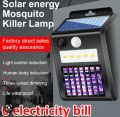 Solar Powered Light Night Mosquito Killer Wall Lamp LED Sensor Bug Zapper Mini Trap Fly Insect Repeller Outdoor Mosquito Racket, Rechargable Reject Ultrasonic Electronic Mosquitos Killer Indoor Insect Lamp. 