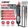 ANENG A3003 Digital Multimeter Pen Type Meter 4000 Counts Non Contact AC/DC Voltage Resistance Capacitance Hz Tester Tool. 