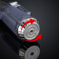 Large-Fire Mini Welding Transparent Funnel Elbow Torch Lighter Inflatable and Convenient Air Adjustment LighterBK891. 