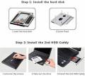 Slim 7 Fat 2nd SATA HDD 9.5MM &12.7MM CADDY CD/DVD-ROM to Expanded Data Storage for All Laptop/PC 2.5 inch 12.7MM Fat and 9.5Mm Slim Universal HDD Caddy Internal Hard Drive Enclosure for All Laptop/PC  (For SATA-to-SATA / Universal 2.5" HDD/SSD. 