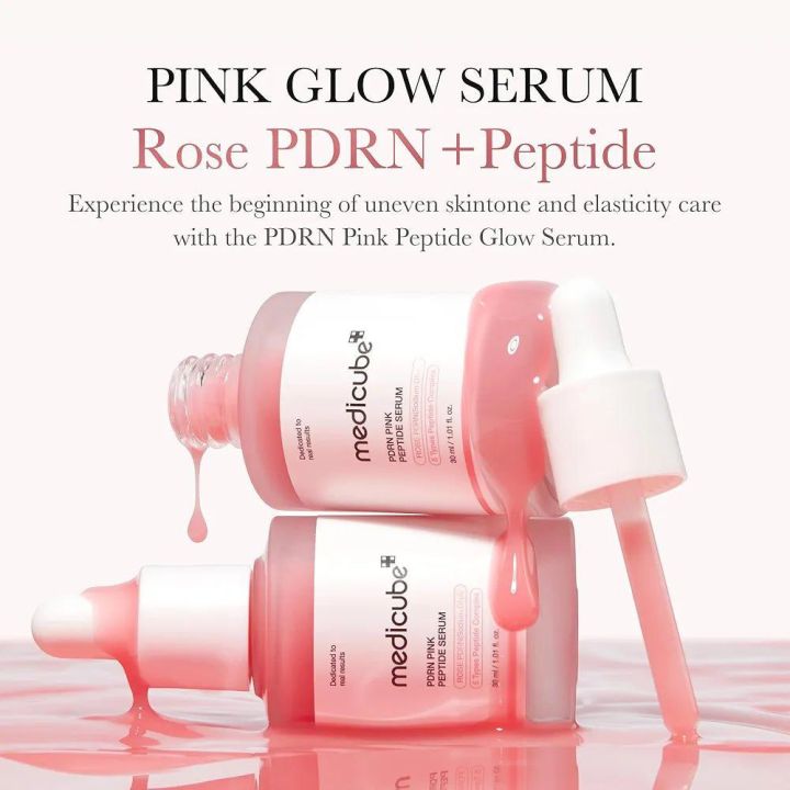 Medicube PDRN Pink Peptide Serum 30ml – Pink Peptide Repair Formula • Anti-Aging • Firming • Hydration Boost • Radiance & Skin Renewal Essence