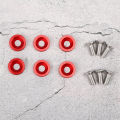 6pcs M8 Decorative Red Washers Screws Universal for Automobile Car Fender Bumper Engine Cover. 