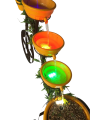 Waterfall bicycle fountain with multi-colored water view | Waterfall fountain decoration. 