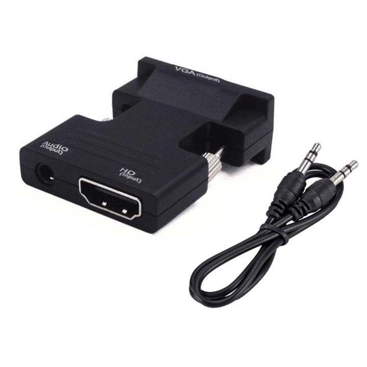 HDMI female to VGA male converter with audio projector HD computer display set-top box connector cable