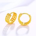 Wholesale --- 24 K Pure Gold Plated Twists Hoop Earrings for Women Fashion Jewelry. 