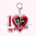 Popular Hip Hop Singer Guitarist I Love My Boyfriend Keychain Bill Tom Kaulitz Key Chain Ring Keychains for Jewelry Fans Gifts. 