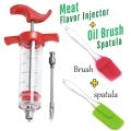 BBQ Meat Flavor Injector, Plastic Turkey Marinade Seasoning Injector Syringe with Stainless Steel Needle, Barbecue Grilling Sauce Injector Tool for Cooking. 